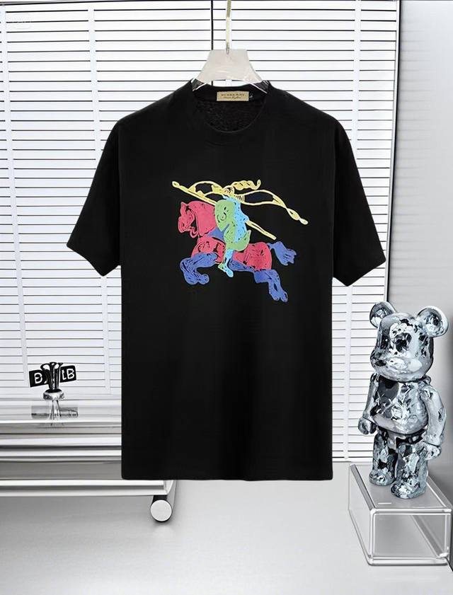 Burberry 25Ss High-Version Crew Neck Short-Sleeve T-Shirt with Printed Logo on C