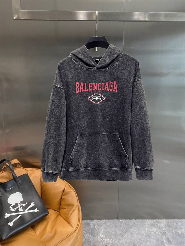 Balenciaga 2025 Autumn/Winter New Long-Sleeved Hooded Sweatshirt, High-End Vers