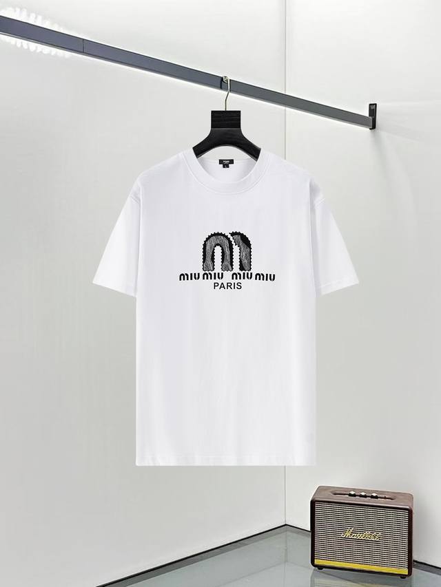 Miu Miu 25Ss New Short-Sleeve T-Shirt, top-quality version with heavy-duty print
