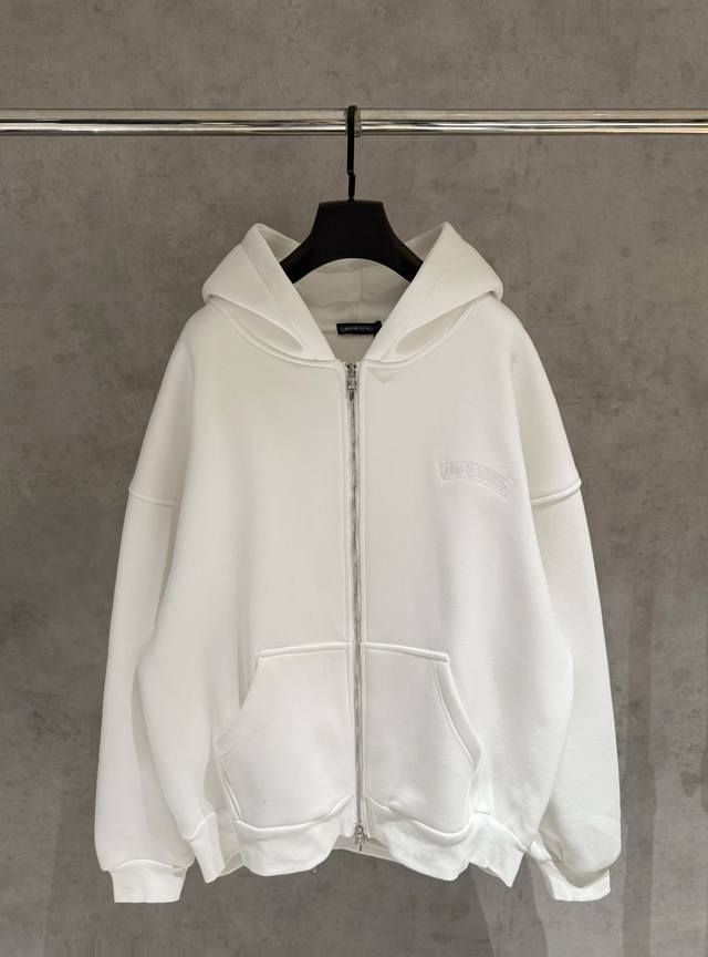 Ch Chrome Hearts New Fleece-Lined Zip-Up Sweatshirt Jacket Fabric: Heavyweight 6