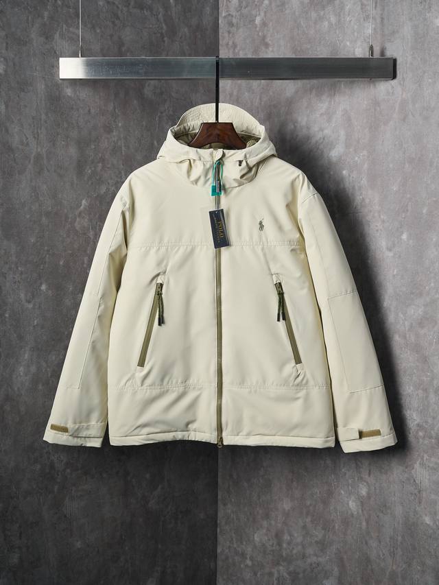 Actual product hanging photo: Ralph Lauren Pony Embroidery Zipper Hooded Down J