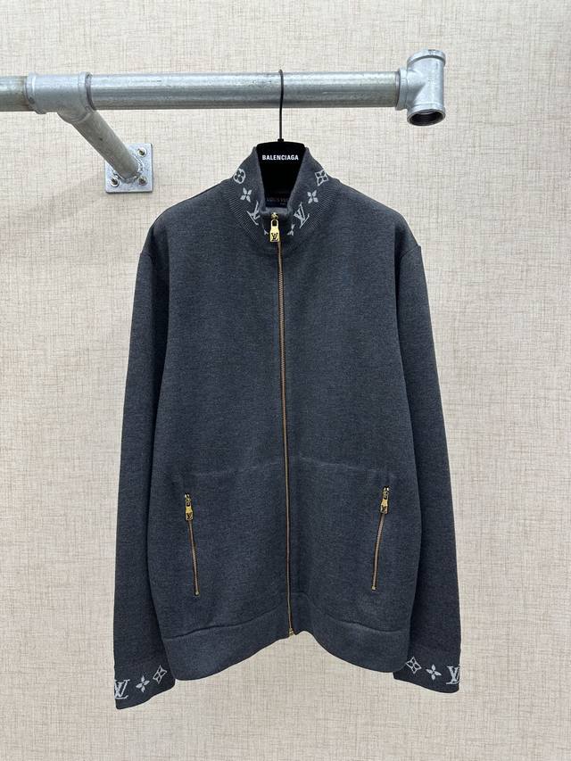 LV Louis Vuitton Double-faced Knit Travel Waist-cinching Jacket 2025Ss New Grey