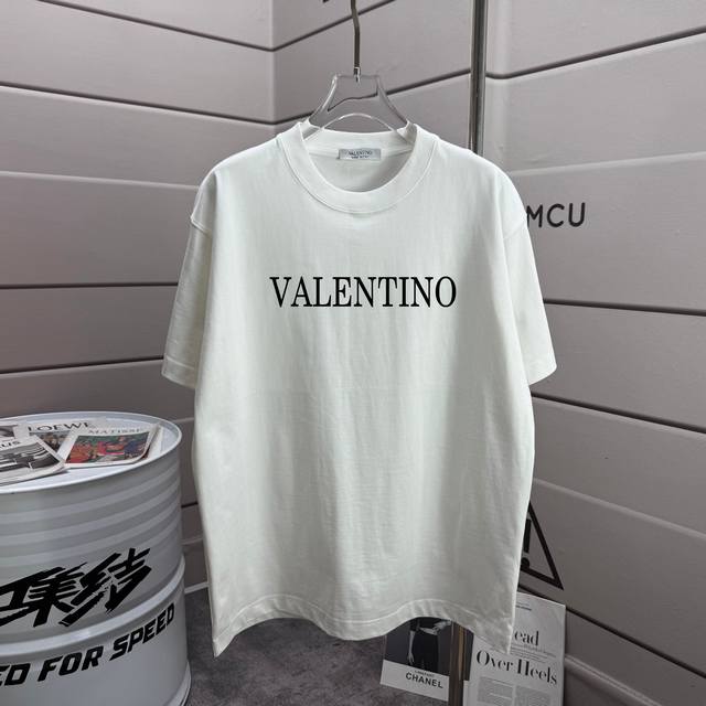 Valetin* 2025 Spring/Summer New Personalized Print Letter Crew Neck Short Sleeve