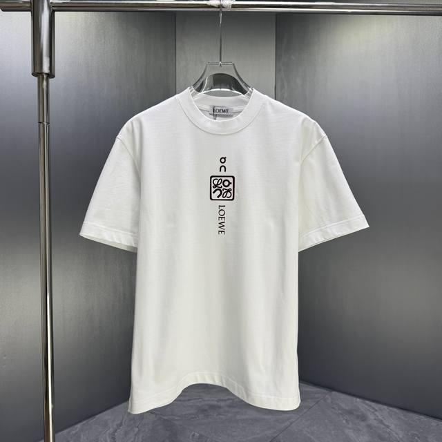 Loewe* 2026 Spring/Summer New Short-Sleeve T-Shirt Custom Pure Cotton Letter Log