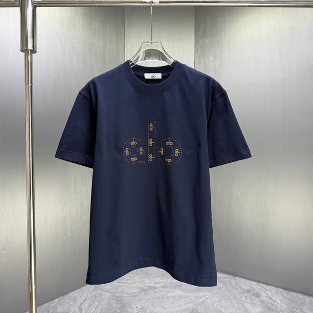 Alo * 2026 Spring/Summer New Short-Sleeve T-Shirt Custom Pure Cotton Letter Logo