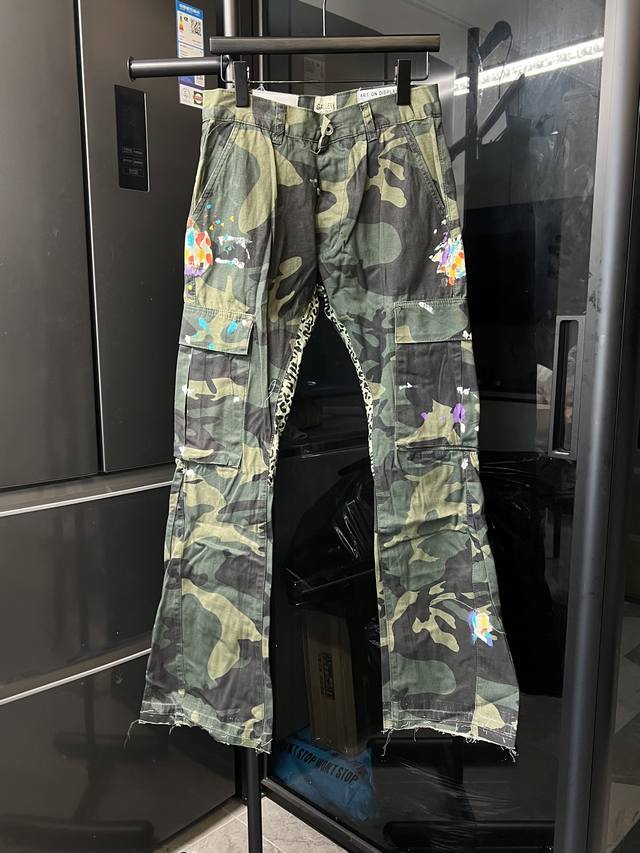 (Next day) Gallery Dept 25Ss Splatter Lumberjack Workwear Flared Camouflage Jea