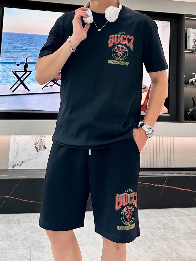 Gucci Trendy Brand 25S New Crew Neck T-Shirt. Unisex