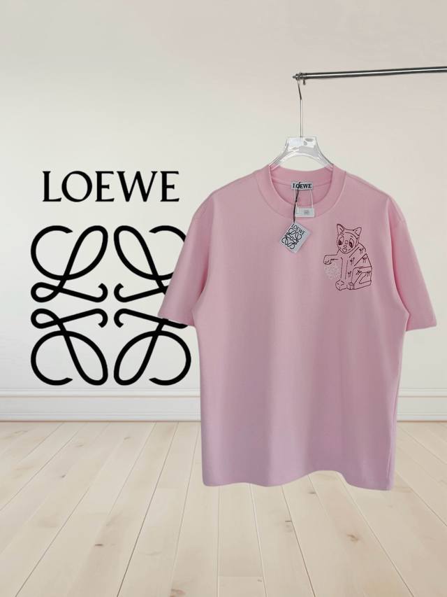 High Version Loewe Embroidered Cartoon Short-Sleeve T-Shirt Loewe X Louis Wain C