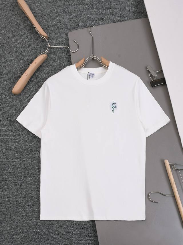 New Arrival 2026Ss Loewe Printed Crew Neck T-Shirt, custom-woven and dyed pure c