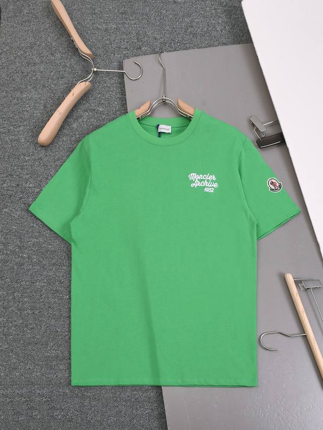 New Arrival 2026S Moncler Embroidered T-Shirt with Ginger Design, Crew Neck, Cus