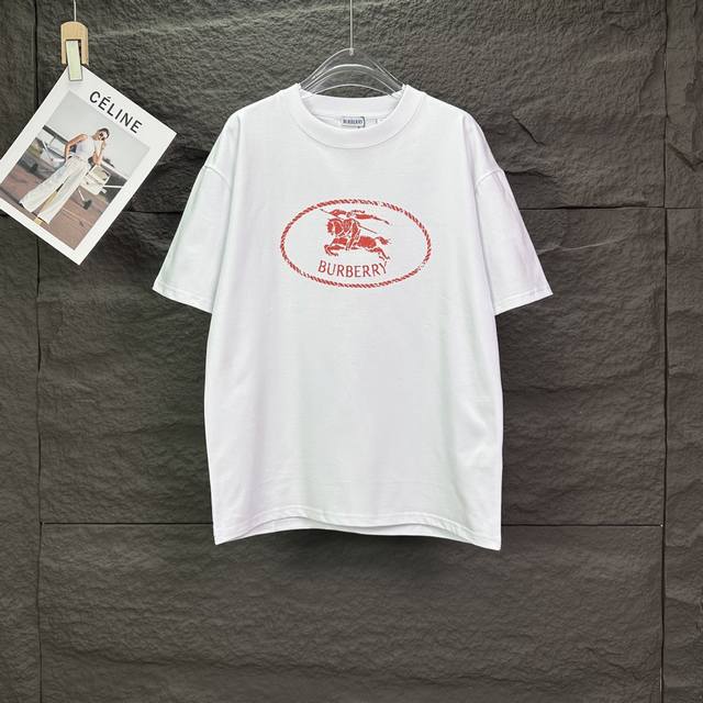 Burberry 2026 New War Horse Letter Print Couple Short-Sleeve T-Shirt. High-qual