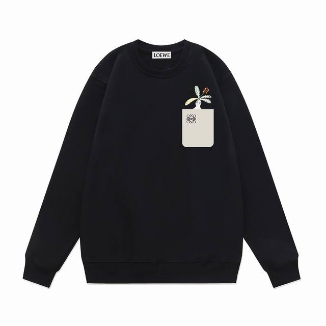 Fw25 Autumn/Winter Crew Neck Printed Sweatshirt Series - Loewe Printed Faux Pock