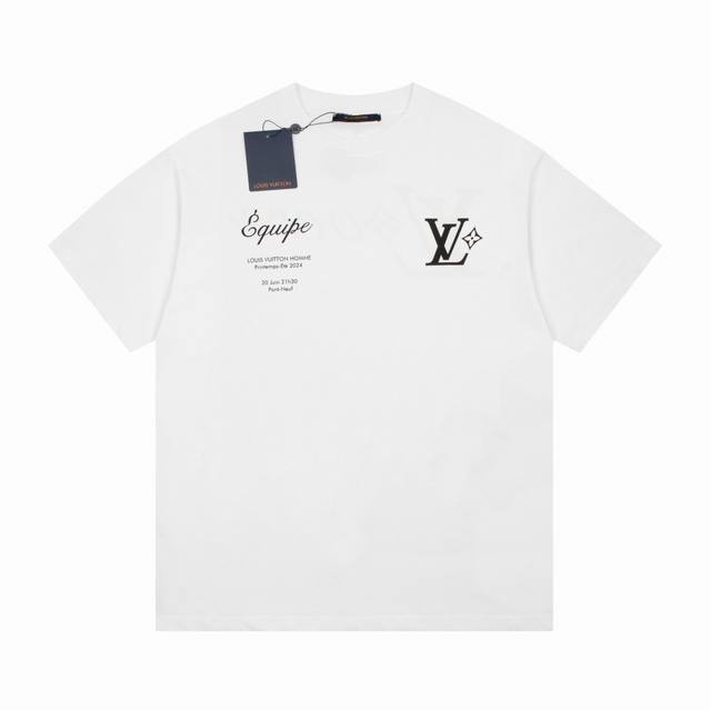 Lv Louis Vuitton 23Ss New Staff Uniform Short-Sleeve T-Shirt with Lettering. Mad