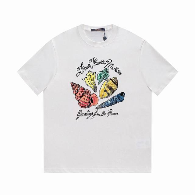 Lv Ss Spring/Summer Printed Short-Sleeve T-Shirt Series -1V Colorful Seashell Ha