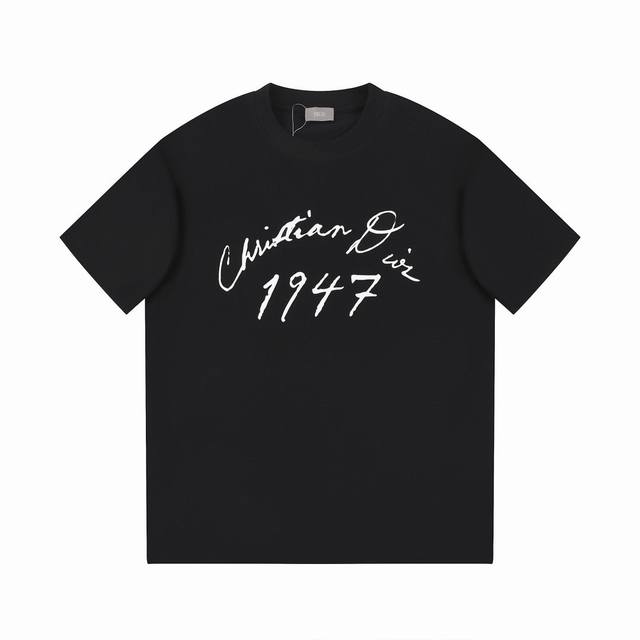 p Dlor 24Ss Printed Letter T-shirt, pure cotton double yarn fabric with high-def