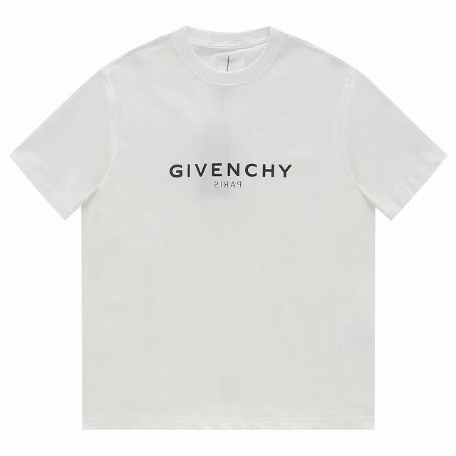 Givenchy minimalist gradient embroidered logo short-sleeved T-shirt. Original fa
