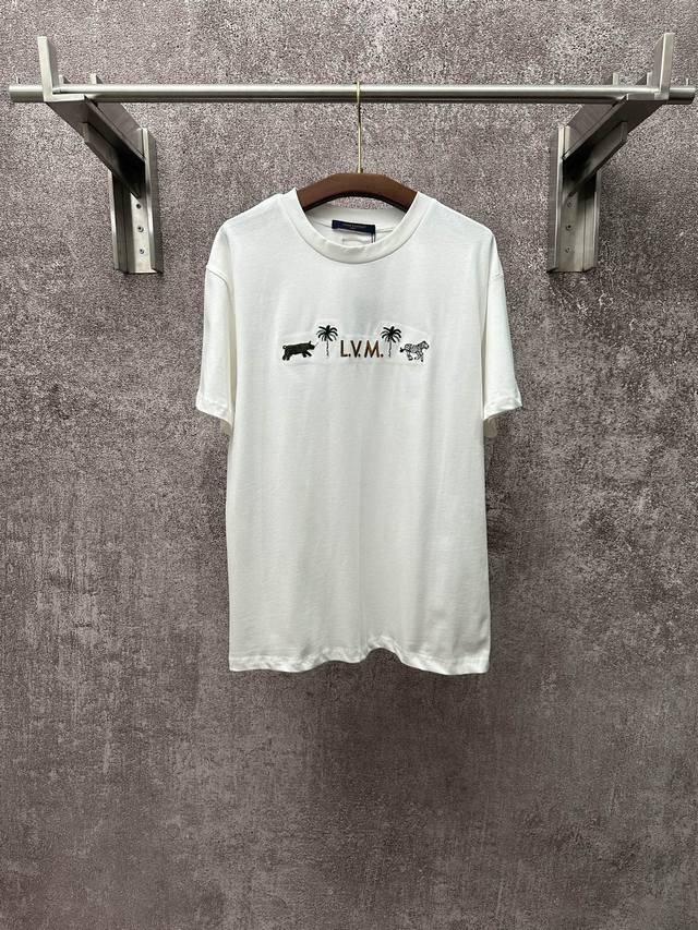New Arrival 1V26Ss Animal Letter Embroidered Short-Sleeve T-Shirt. Made with imp