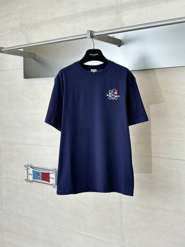 Loewe* Loewe 26Ss Early Spring New Style Small Eyes Embroidered Short-Sleeve T-S