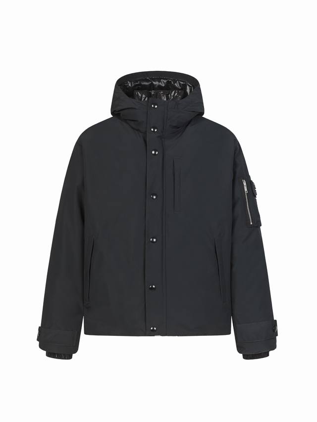 Prada PRD Hooded Down Jacket with Arm Pockets ( ). The windproof collar design