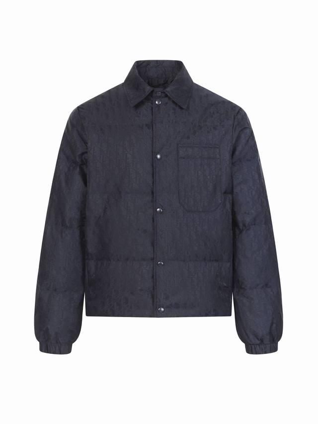 Official 1:1 Original Quality Cd 24Fw Dark Pattern Jacquard Lapel Snap Button Do