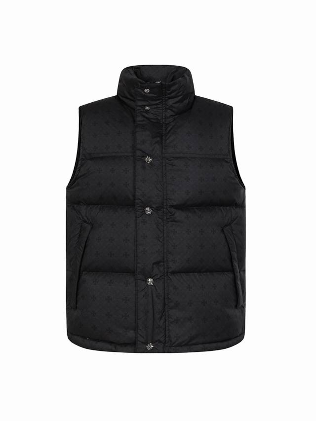 Original Quality Come Hearts Silver Buckle Jacquard Down Vest. This vest feature