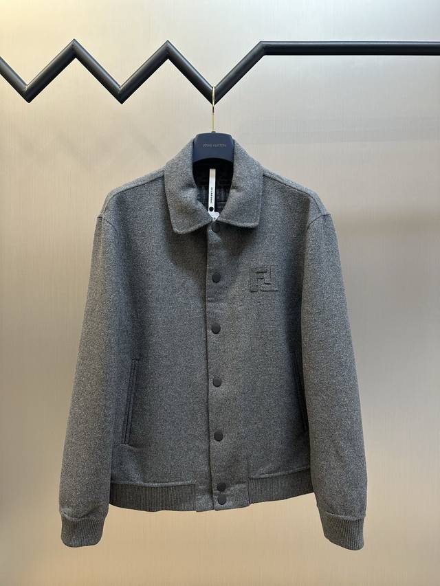 Fendi Ff Embossed Wool Jacket . Made from custom-made luxurious double-woven ca