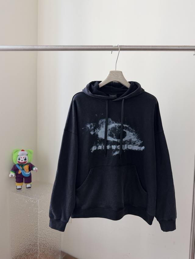 Balenciaga New Smoky Ring Print Hoodie/Jacket 26Ss Early Spring Style 400g Heavy