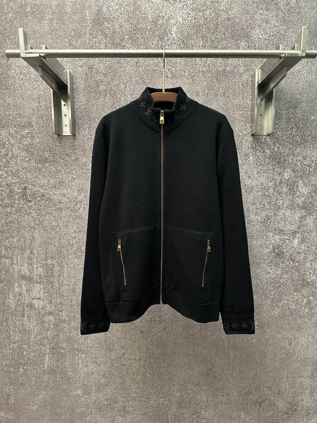 Louis Vuitton Fw25 Double-faced Knit Travel Waist-cinching Jacket for Men, Black