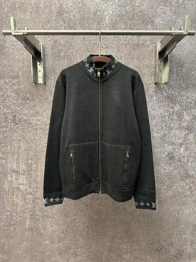 Louis Vuitton Fw25 Double-knit Travel Waist-cinching Jacket for Men, Grey ( ) Th