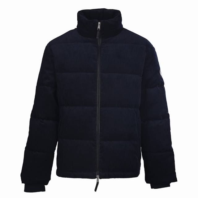 Burberry War Horse Corduroy Stand Collar Down Jacket. Made of cotton corduroy fa