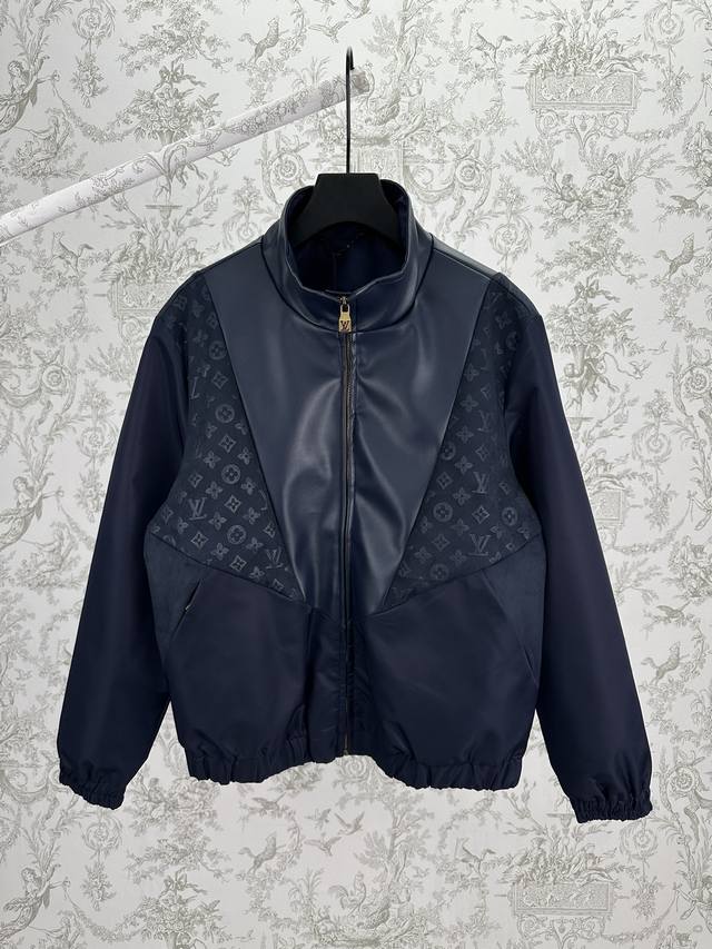 Louis Vuitton 25Ss New Mixed Leather Sweatshirt. This sweatshirt plays with mul