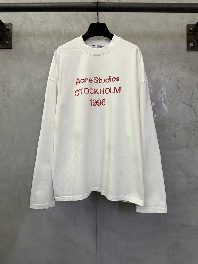 Acne Studio 25Ss Logo Print Long-Sleeve T-Shirt Fabric: High-quality, heavyweigh