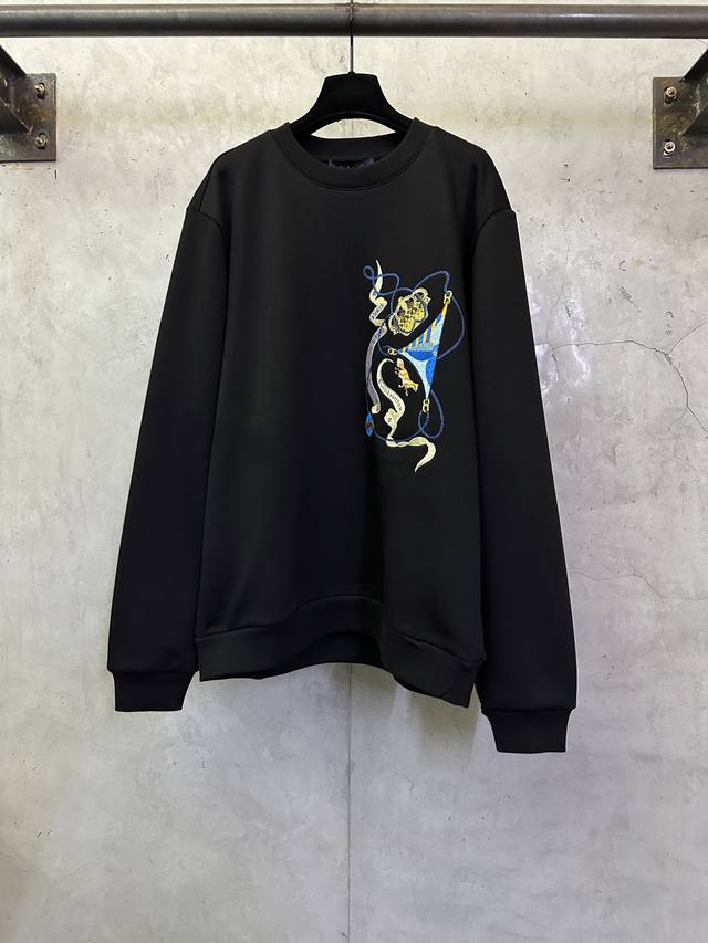 Louis Vuitton 26Ss Lv Crew Neck Imported Embroidered Long Sleeve Knit Sweater Fa