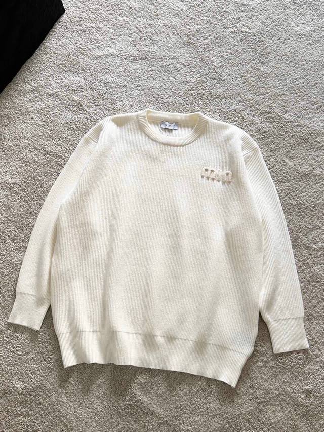 Min Min New Arrival Letter Pullover Crew Neck Sweater Custom knitted fabric with