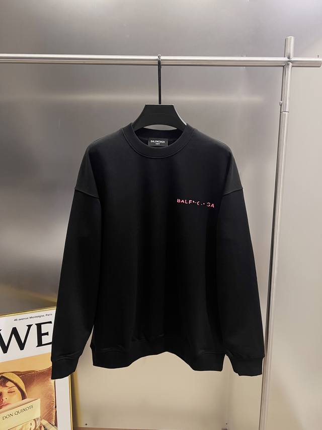 Balenciaga 2025 Autumn/Winter New Crew Neck Long Sleeve Sweatshirt, Classic Let