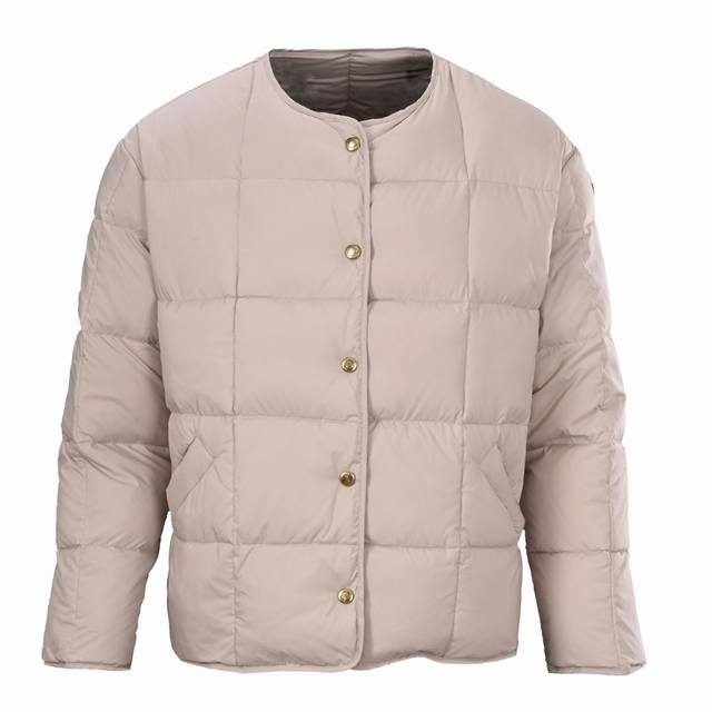Moncler Chanel-style Crew Neck Short Lightweight Down Jacket. Fit: Short cut, le