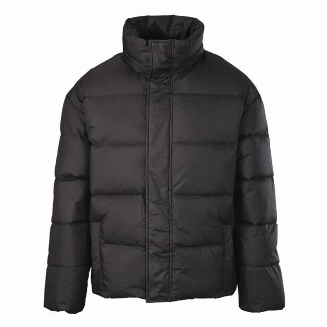 Balenciaga (Blcg) Flame-Outline Stand Collar Down Jacket. Made of nylon fabric,