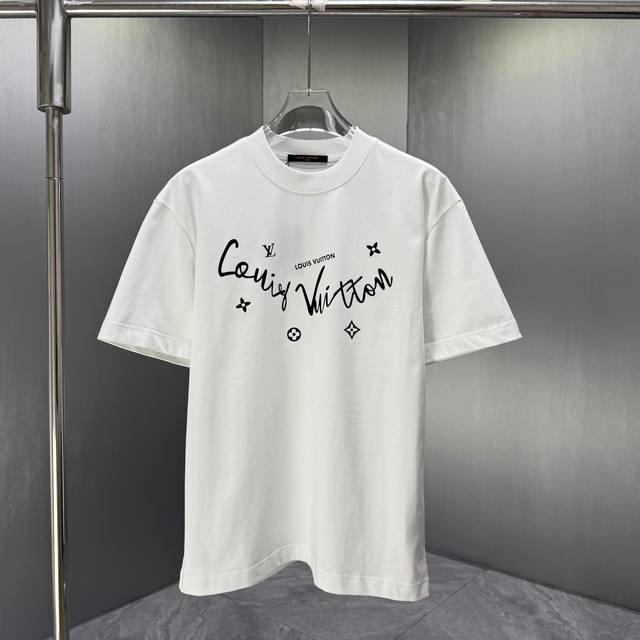 Louis* LV* 2026 Spring/Summer New Short-Sleeve T-Shirt Custom Pure Cotton Letter
