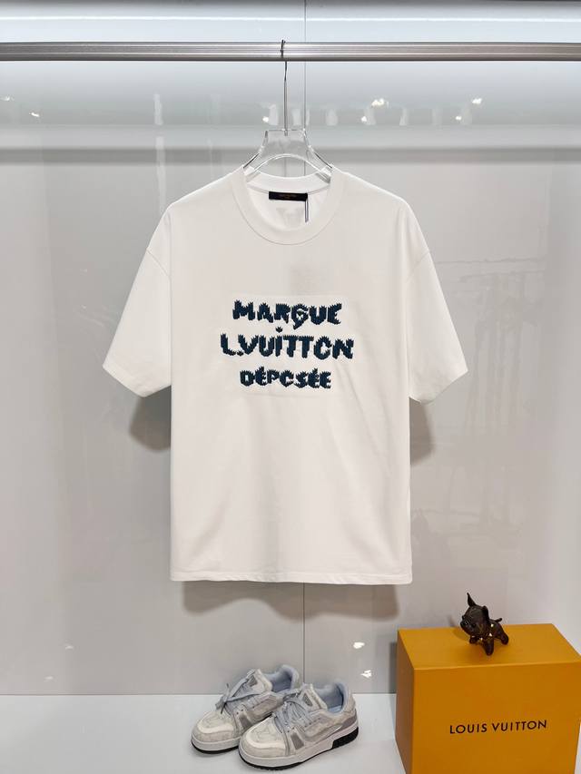 Louis Vuitton LV 2026 New Cross-Stitch Logo Letter T-Shirt for Men and Women, Cu