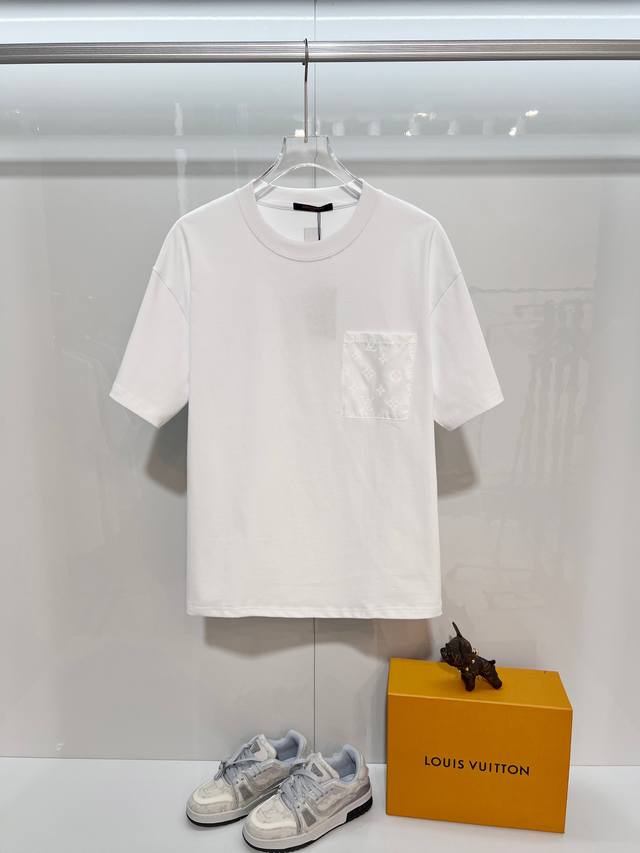 Louis Vuitton 2026 New Woven Monogram Pocket Back Custom Logo Patch Unisex Short