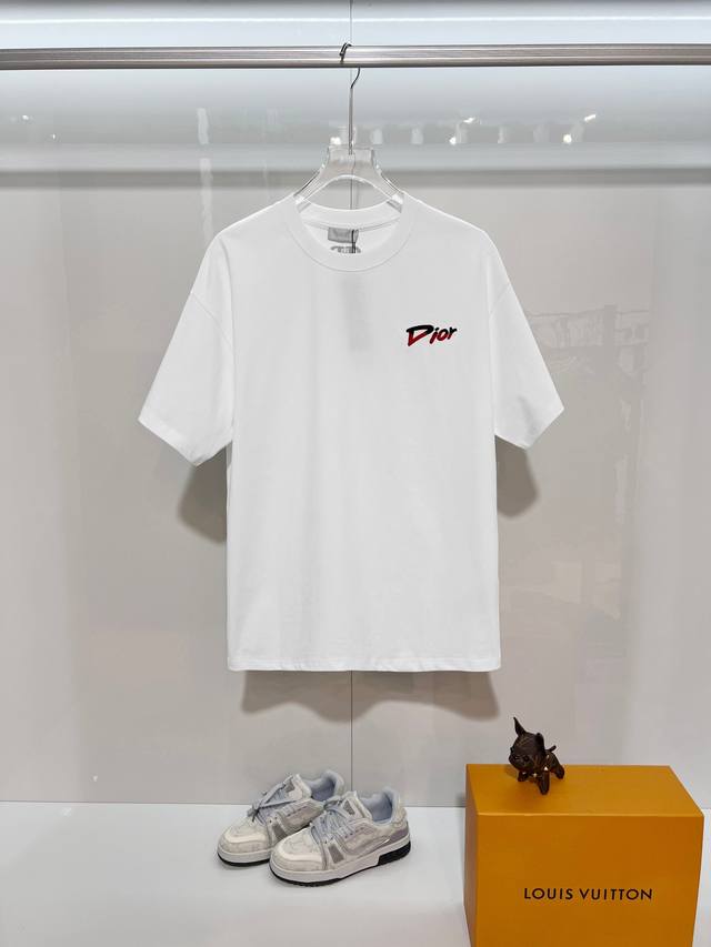 Dior 2026 New Color Block Embroidered Bee Logo Short-Sleeve T-Shirt (Unisex) Cus