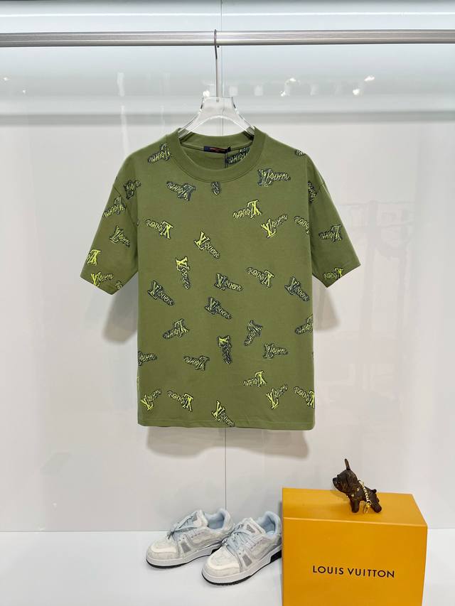 Louis Vuitton 2026 New Style All-Over Graffiti Logo Short-Sleeve T-Shirt (Unisex