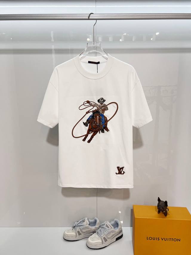 Louis Vuitton (LV) Imported Heavy-Duty Embroidered Western Cowboy Lasso Logo Sho