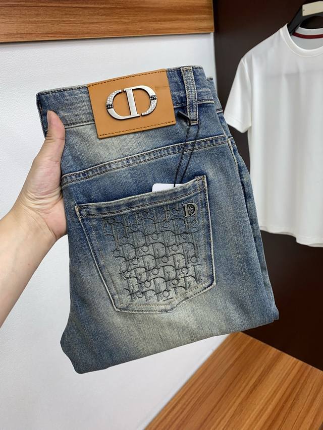 Dior 2025Ss Early Spring New Arrival Original Men's Washed Denim Jeans, a pureb
