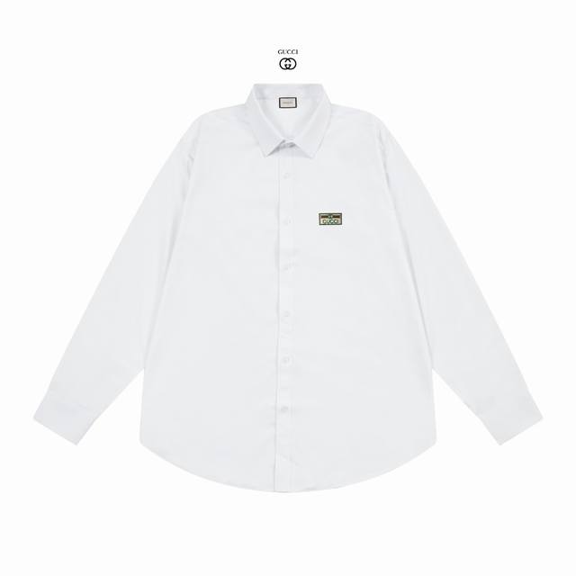 Gucci official website classic brand embroidered logo design long-sleeved shirt,