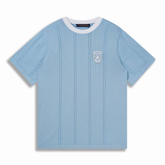 Correct Version High Quality 1V 2025Ss New Sailboat Shield Embroidered Knitted