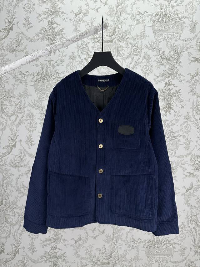 Louis Vuitton 25Ss New Corduroy V-neck Long-sleeved Jacket. This long-sleeved j
