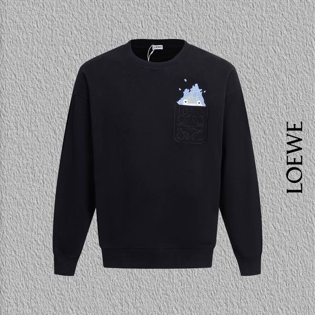 Style No. B172 Loewe Flame Pocket Embroidery Crew Neck Sweatshirt Loewe boutiqu
