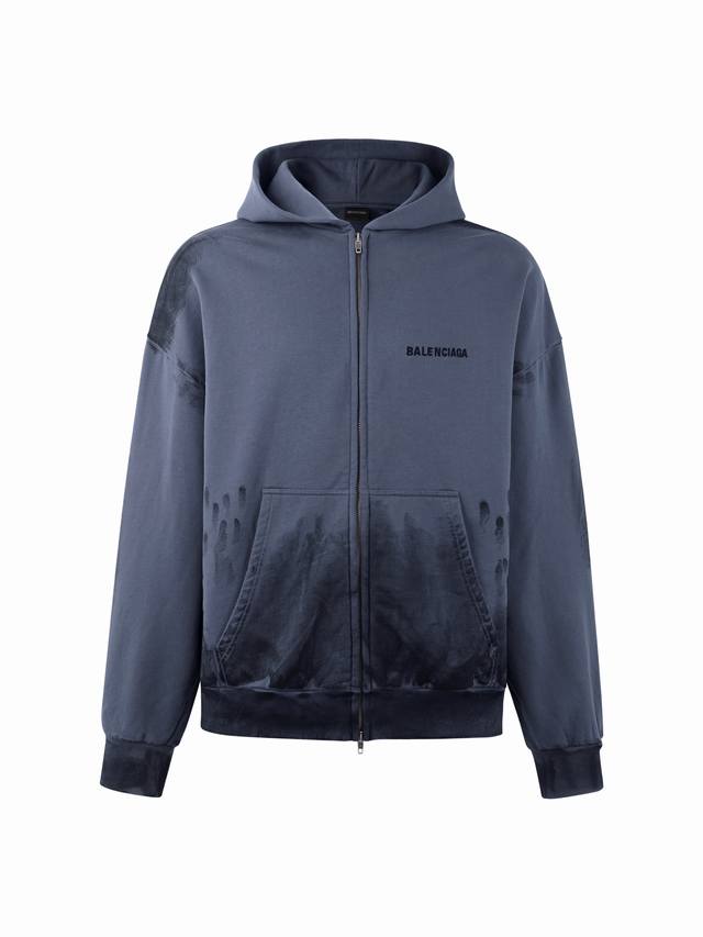 Balenciaga 25Ss Hooded Letter Embroidery Hand-Painted Long-Sleeved Sweatshirt Ja