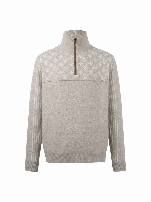 Louis Vuitton 26Ss Ribbed Wool Half-Zip Pullover Authentic product purchased for